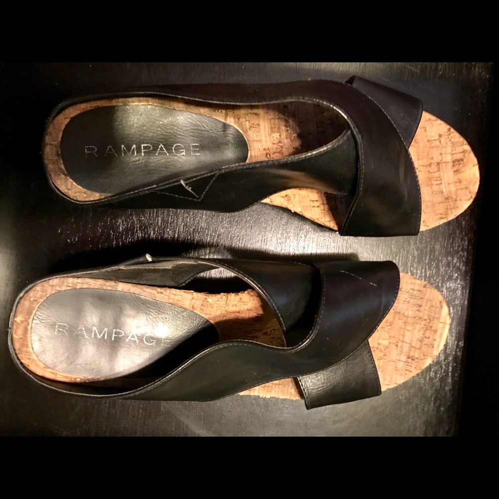 Reduced 🌸Rampage Wedges with Cork Heels are worn.